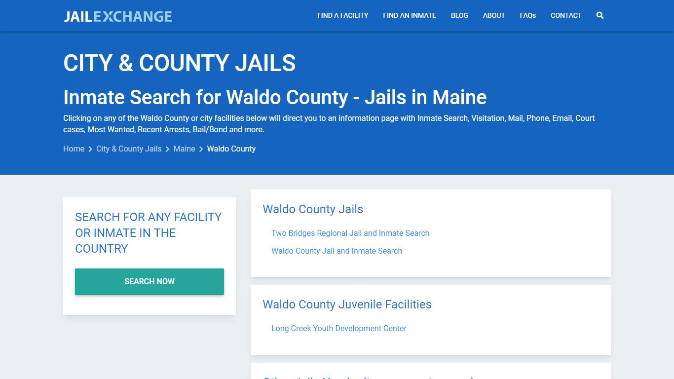 Inmate Search for Waldo County | Jails in Maine - Jail Exchange