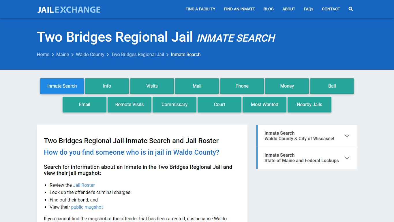 Two Bridges Regional Jail Inmate Search - Jail Exchange